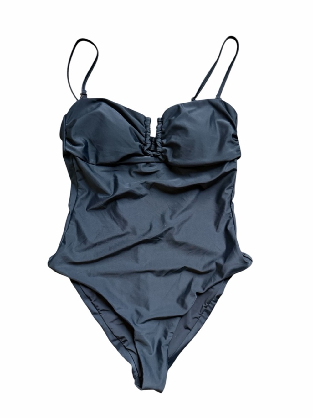 Onia Pauline Cutout Gathered Swimsuit Black